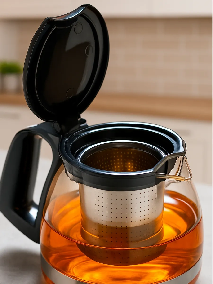 Allbest 700 Ml Cam Demlikli Su Isıtıcı 321010440 Siyah