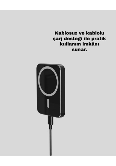 Şık Tasarımlı Magsafe Araç Telefon Tutucu Type-c Girişli Çok Renkli