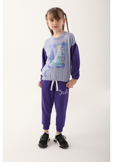 Frozen Açık İndigo Kız Çocuk Eşofman Takımı İndigo