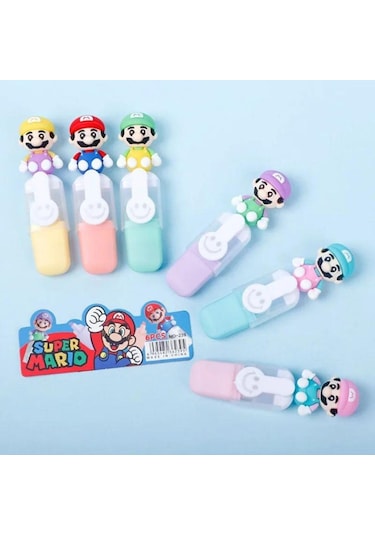 Süper Mario Karakter 6lı Fosforlu Kalem Seti 6689 Pastel Ultramarin