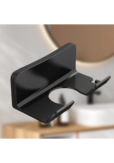 Dolıty Banyo Saç Kurutma Makinesi Rafı Yerden Sade-siyah