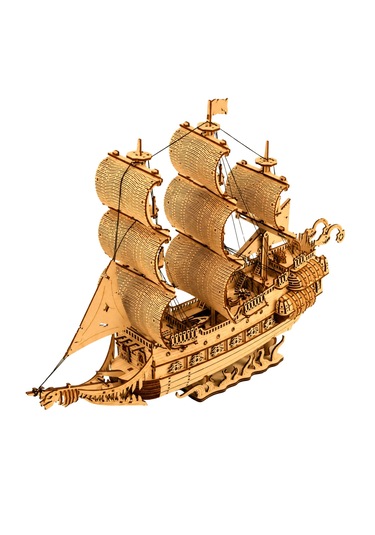 Ejderha Gemisi Ahşap Maket Seti Dıy 3d Puzzle Yelkenli Gemi Koleksiyoner Modeli 823 Parça