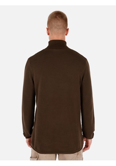 Colins Regular Fit Turtle Neck Kahverengi Erkek Kazak Cl1064879 Kahverengi