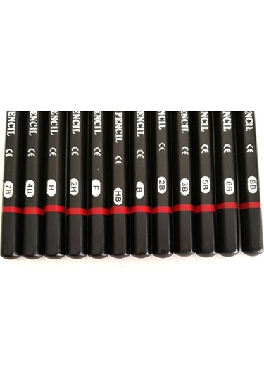 Kara Kalem Çizim Seti, Eskiz Kalem Seti, Dereceli Kalem Set, Tonlama-kalemlikli-tam Set 50parça