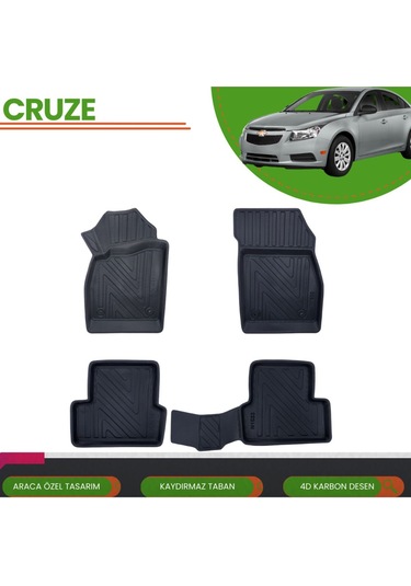 Chevrolet Cruze 2009+ Araca Özel 4d Havuzlu Paspas Takımı Karbon