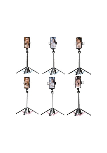 Cbtx Telefon Canlı Braketi Bluetooth Selfie Tripod, Yüksek: 104cm Alüminyum Alaşım + Çift Dolgu Işıkları