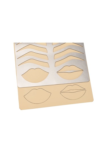 Wezone Stainless Steel Göz Kaşı Ve Dudak Desen Şablonu - Profesyonel Ve Başlangıç Seviyesi İçin Uygun, Tekrarlı Kullanım, Hassas Şekillendirme