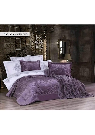 Ecosse 10 Parça Çeyiz Seti - Damask Mürdüm Mürdüm