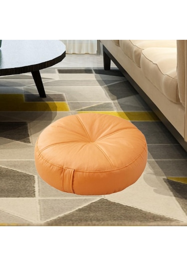Suntek Yuvarlak Zemin Yastık Atma Oturma Yastığı Turuncu Turuncu