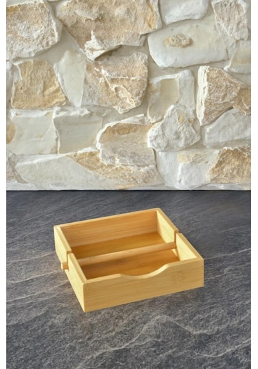 Digithome Bambu Masa Üstü Kare Yatay Peçetelik 19 Cm Kahverengi Thn76066 C1-1-18