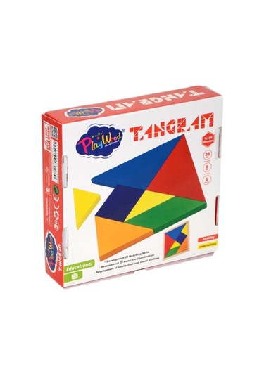 8 Parça Kutulu Eğitici Ahşap Oyuncak Tangram Puzzle Zeka Oyunu
