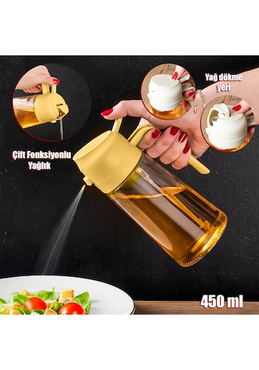 Porsima Alk-3157 Çok Amaçlı Cam Sprey Şişe Yağlık Yağdanlık Sarı