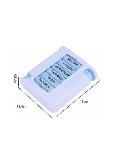 Pazly Yağlar Suntek İlaç Hap Haftalık Düzenleyici Dağıtıcısı Beyaz Beyaz Cb Beyaz