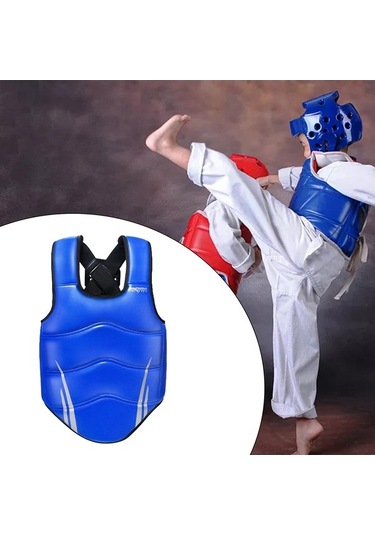Pazly Suntek Karate Göğüs Koruyucu Elastik Boks Sporu S-mavi Mavi Mavi