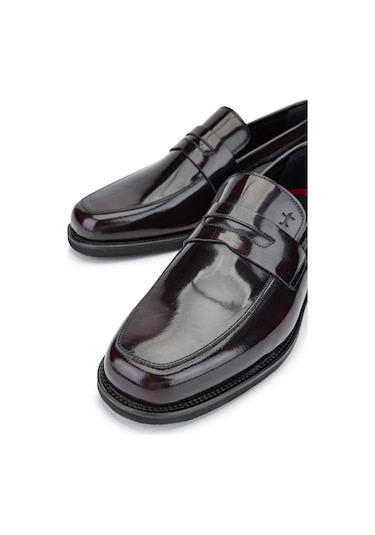 Tamer Tanca Erkek Hakiki Deri Bordo Loafer Ayakkabı 183 29901 Erk Ayk Y24 Bordo Acma Bordo