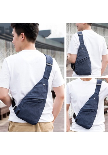 Dianziye Erkekler İçin Polyester Anti-kaçırma Göğüs Çantası - Spor, İş Ve Çağrı Kullanıma Uygun Mavi Renk