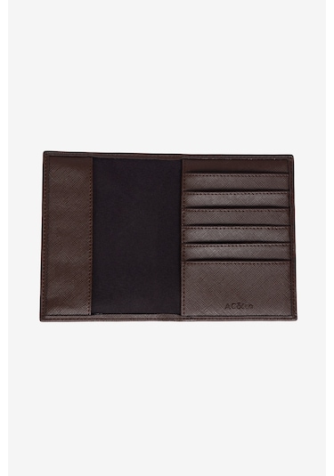 Ac&co / Altınyıldız Classics Erkek Kahverengi Özel Hediye Kutulu Suni Deri El Yapımı Pasaportluk Kahverengi