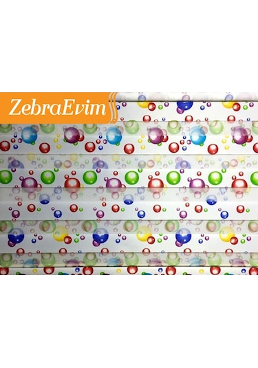Balon Desen Zebra Stor Çocuk Perde