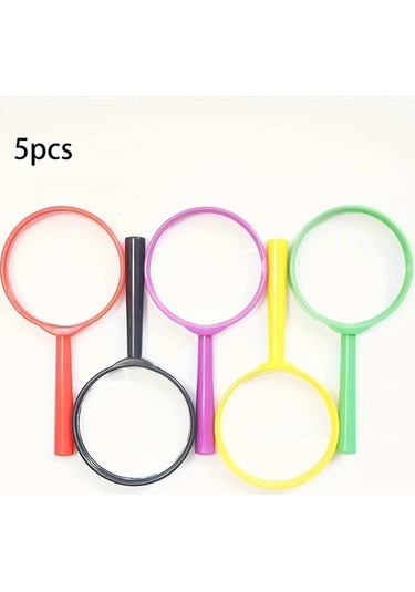 Trendooze 5 Adet Mini El Büyüteci Plastik Taşınabilir Mercek Outdoor Eğlence Aracı Sunshine022 Model