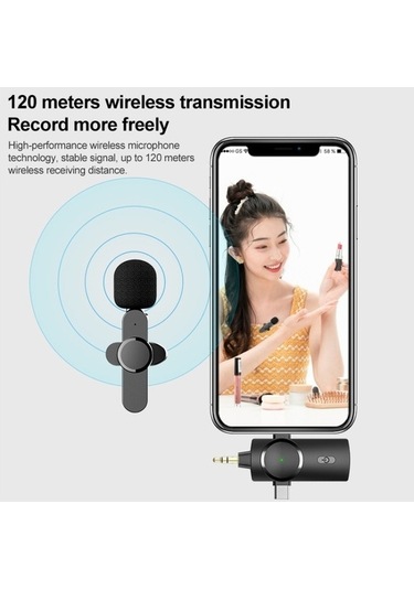 Wondernest Ap031-1 3'ü 1 Arada Gürültü Azaltıcı Kablosuz Mikrofon, Yaka Modeli