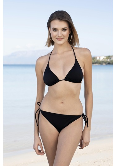 Estiva Üçgen İpli Bikini Takımı - Siyah