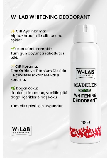 W-Lab Cosmetics Whitening Deodorant 3 x 150 ML