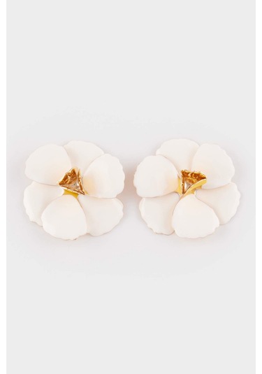 Defacto Kadın Beyaz Çiçek Küpe F9977axnswt1 Diğer