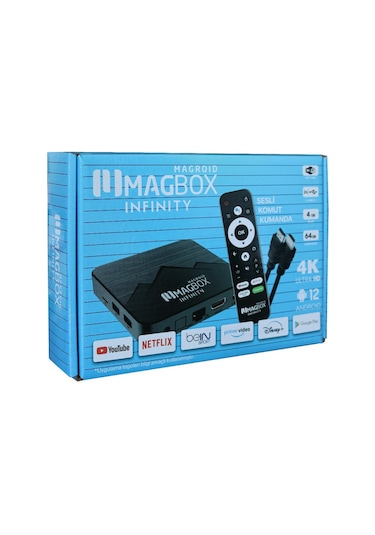 Magbox Magroid Infinty 64 Gb Hdd 4 Gb Ram Bluetooth 5g Wifi Ses Komut Kumandalı Android Tv Box