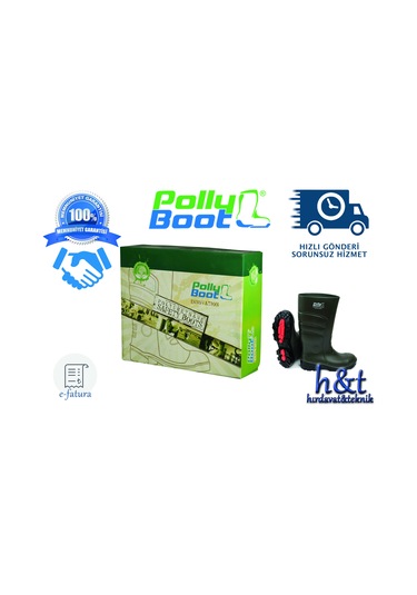 Pollyboot Galaxy Vega Pu Çizme Uzun Polly Boot "Çelik Burunsuz"
