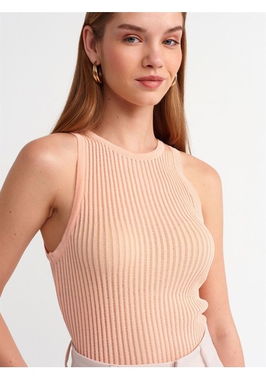 Dilvin Bisiklet Yaka Triko Atlet Şeftali