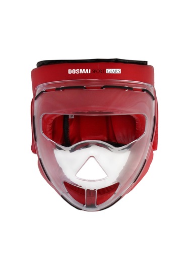 Dosmai Mika Yüz Korumalı Kick Boks Muay Thai Maç Kaskı Kırm Ko372 Kırmızı