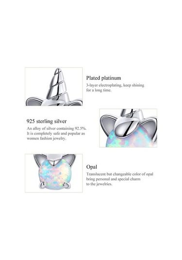 100% 925 Ayar Gümüş Unicorn Opal Saplama Küpe Kadınlar Için Düğün Küçük Küpe Moda Yıldönümü Takı Fıe737 Saplama Küpe Altın - Beyaz
