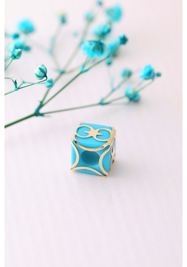 14 Ayar Altın Mavi Boncuk Kolye Ucu