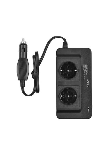 Besthome1 Araba Çakmaklığı Usb Invertör - 220v Ac 200w 12v Dc Dönüşüm Siyah Anahtarlı