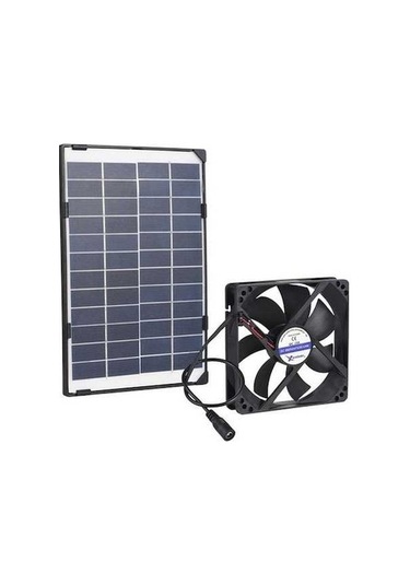 Trendooze Mini Güneş Fan 6w 12v, 3m Kablo, Köpek Evi Ve Kümes İçin