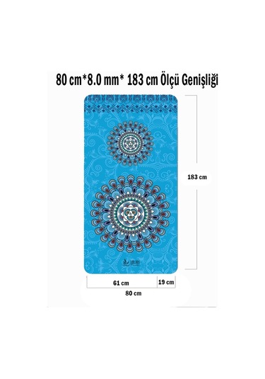 Tusi Yoga Matı Ve Pilates Minderi Mandala Desen Mavi