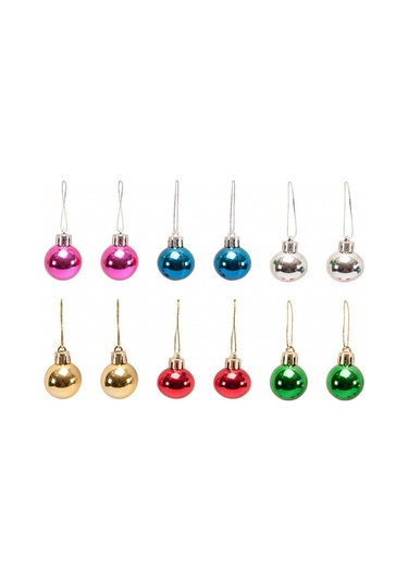 12 li 3 cm Cici Toplar Yılbaşı Ağaç Süsü