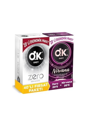 Okey Nirvana Prezervatif & Okey Zero Prezervatif 2 x 20'li