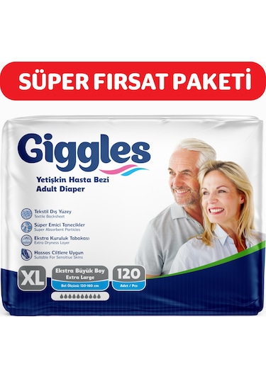 Giggles Belbantlı Yetişkin Hasta Bezi XL 4 x 30'lu