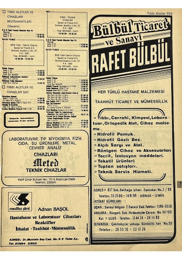 İzmir 1982-1983 Meslek Reklam İlanı Efemera S569