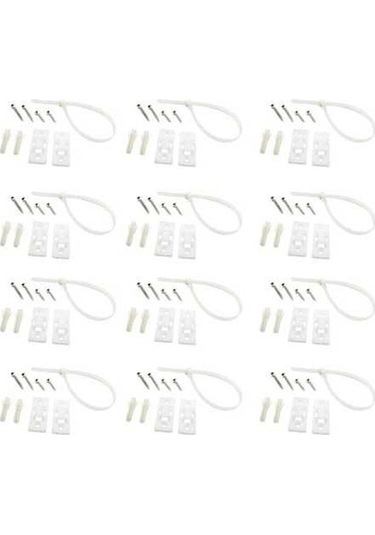 Besthome1 12 Adet Beyaz Ahşap Mobilya Montaj Kayışı Nilon Güvenlik Ayarı Lamelli Ev Dekorasyonu Seti