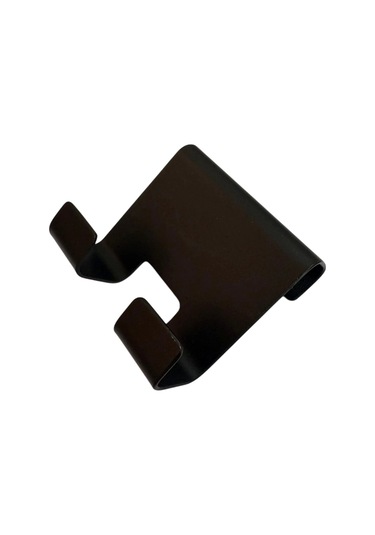 Askılık Duş Cam Geçmeli İkili Kanca Mat Siyah Siyah