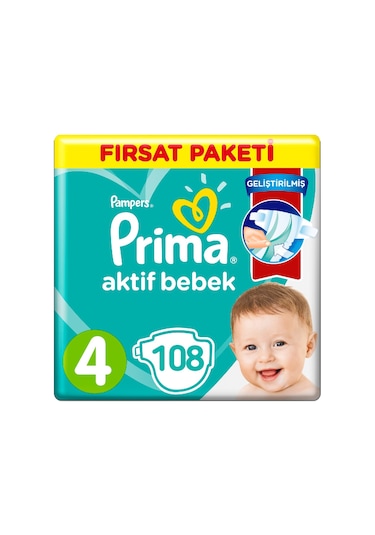 Prima Bebek Bezi 4 Beden Fırsat Paketi 2 x 54 108 Adet 2'li