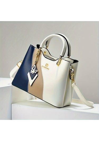 Kadınlar İçin Trendy Kontrast Renkli Tote Çanta