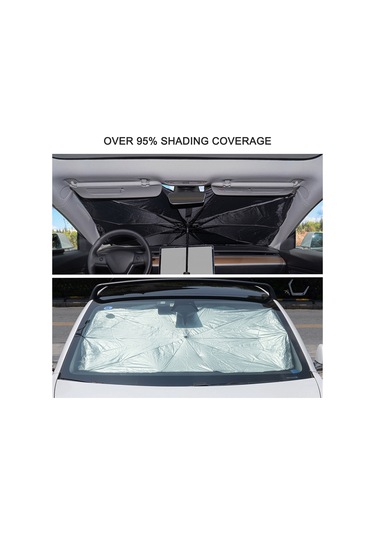 Youtek Tesla Model 3/y İçin Katlanabilir Güneşlik Şemsiye, Güneşten Koruma Ve Isı Yalıtımı Sağlar