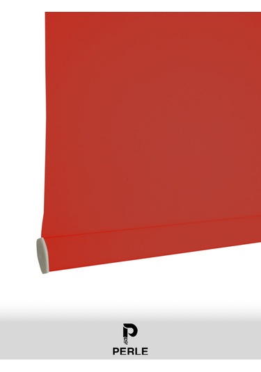 Br Perle Kırmızı Renk Düz Mekanize Stor Perde Yüksek Kalite Metropol Serisi Kırmızı