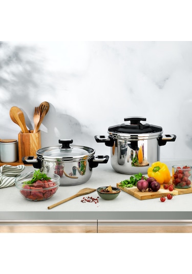 Schafer İn-safe 2 Li Düdüklü Tencere Seti 4 Parça-siyah