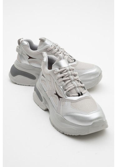 Marron Gümüş Gri Kadın Spor Sneakers Gri - Gümüş