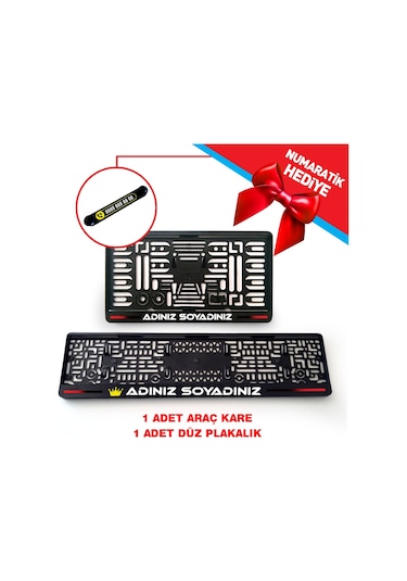 1 Adet Düz 1 Adet Kare Takmatik Plakalık 15.5Cmx30.5Cm Ebatı 289436477