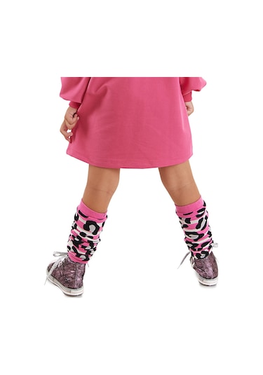 Denokids Mshb&g Leopar Desenli Pembe Kız Çocuk Tozluk Pembe